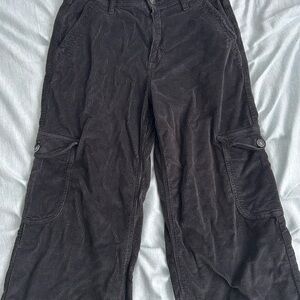 American Eagle Super High Rise Baggy Wide Leg Corduroy Cargo Pants